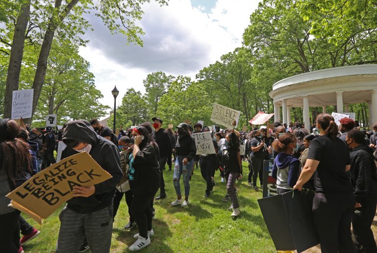 Hundreds gathered in Downtown Binghamton to protest police brutality against people of color.