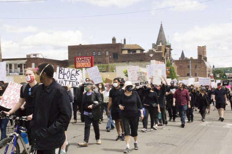 Hundreds gathered in Downtown Binghamton to protest police brutality against people of color.